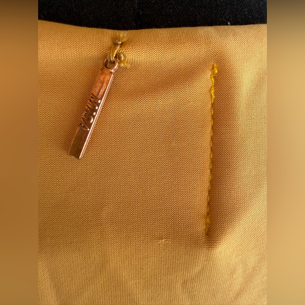 MISA LA Mustard Yellow Twist Front Long Sleeve Mini Dress XS - Picture 6 of 8